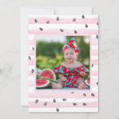 Invitation Cute Watermelon Rose Girl 1er anniversaire de fête (Dos)