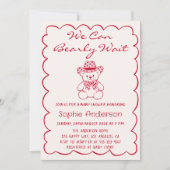 Invitation Cute We Can Bearly Wait Teddy Bear Baby Shower (Devant)