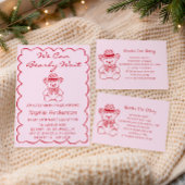 Invitation Cute We Can Bearly Wait Teddy Bear Baby Shower