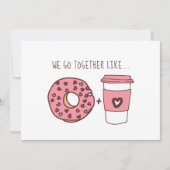 Invitation Cute We Go Together Like Donuts & Coffee Valentine (Devant)