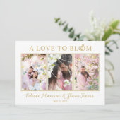 Invitation Cute Wedding Rings Luxurious 3 Multi Photos  (Debout devant)