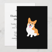 Invitation Cute Welsh Pembroke Corgi Puppy Anniversaire (Devant / Derrière)
