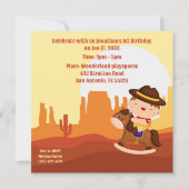Invitation Cute Western Cowboy 1er rodéo Age 1 anniversaire (Dos)