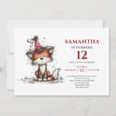 Invitation Cute whimsical animals design kids birthday invite (Devant)
