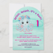 Invitation Cute Whimsical Floral Octopus Anniversaire de enfa (Devant)