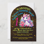 Invitation Cute Whimsical Floral Unicorn Anniversaire de enfa (Devant)