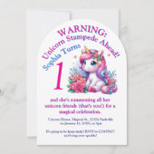 Invitation Cute Whimsical Floral Unicorn Anniversaire de enfa (Devant)