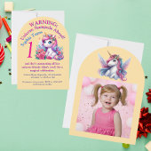 Invitation Cute Whimsical Floral Unicorn Anniversaire de enfa