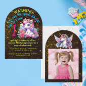 Invitation Cute Whimsical Floral Unicorn Anniversaire de enfa