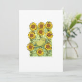 Invitation Cute Whimsical Frog And Sunflowers Illustration (Debout devant)