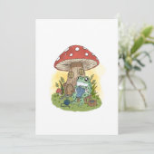 Invitation Cute Whimsical Frog Knitting Illustration (Debout devant)