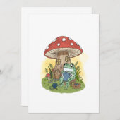 Invitation Cute Whimsical Frog Knitting Illustration (Devant / Derrière)