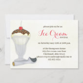 Invitation Cute Whimsical Glace Cream Social Aquarelle QR Cod (Devant)