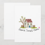 Invitation Cute Whimsical Hand-drawn Home Sweet Home (Devant / Derrière)