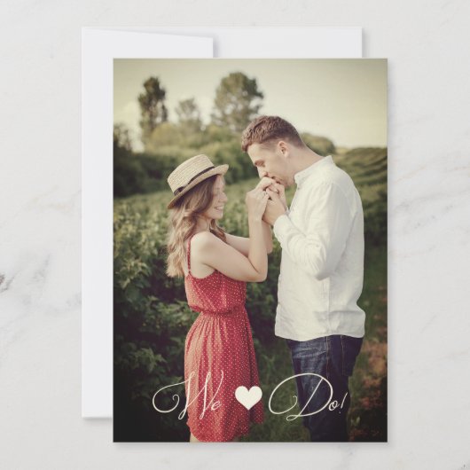 Invitation Cute Whimsical Typography Custom Photo Couple (Devant)