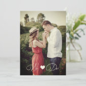 Invitation Cute Whimsical Typography Custom Photo Couple (Debout devant)