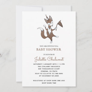 Invitation Cute Whimsical Woodland Fox bébé garçon douche