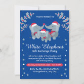 Invitation Cute White Elephant échange de cadeaux (Devant)