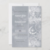 Invitation Cute White & Grey Dreamcatcher Plumes Mandala (Devant)