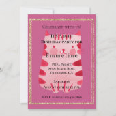 Invitation Cute White Rose Chat Parties scintillant or 16e an (Devant)