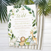 Invitation Cute Wild Jungle Safari Animaux Baby shower Garçon