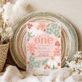 Invitation Cute Wild One Fleur sauvage Daisy Girls 1er annive