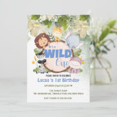 Invitation Cute Wild One jungle Animal 1er anniversaire fête (Debout devant)