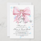 Invitation Cute Winter Bow Baby its Cold Outside Baby Shower (Devant)