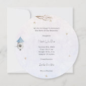 Invitation Cute Winter Scene With Little Bird In The Snow (Dos)