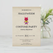 Invitation Cute Wolfman Halloween Vintage (Debout devant)