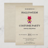 Invitation Cute Wolfman Halloween Vintage (Devant / Derrière)