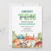 Invitation Cute Woodland Animals 10th Birthday Party  (Devant)