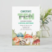 Invitation Cute Woodland Animals 10th Birthday Party  (Debout devant)