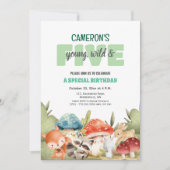 Invitation Cute Woodland Animals 5th Birthday Party  (Devant)