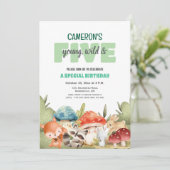 Invitation Cute Woodland Animals 5th Birthday Party  (Debout devant)
