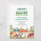 Invitation Cute Woodland Animals 6th Birthday Party (Devant)