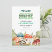 Invitation Cute Woodland Animals 6th Birthday Party (Debout devant)