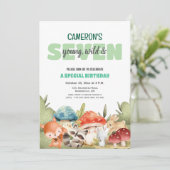 Invitation Cute Woodland Animals 7th Birthday Party  (Debout devant)