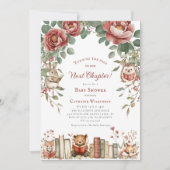Invitation Cute woodland Animals Next Chapter Baby Shower  (Devant)