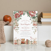 Invitation Cute woodland Animals Next Chapter Baby Shower 