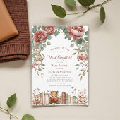 Invitation Cute woodland Animals Next Chapter Baby Shower 