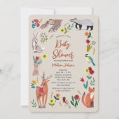Invitation Cute Woodland Animaux Baby shower neutre (Devant)