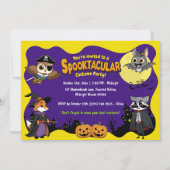 Invitation Cute Woodland Animaux Enfants Halloween Costume Pa (Devant)