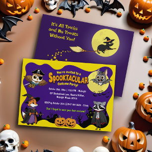 Invitation Cute Woodland Animaux Enfants Halloween Costume Pa