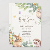 Invitation Cute Woodland Forest Animals (Devant / Derrière)