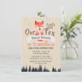 Invitation Cute Woodland Little Fox 8e fête d'anniversaire (Debout devant)