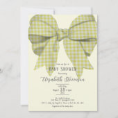 Invitation Cute Yellow Bow Gender Neutral Baby Shower (Devant)