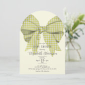 Invitation Cute Yellow Bow Gender Neutral Baby Shower Arch (Debout devant)