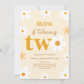 Invitation Cute Yellow Daisy 2e anniversaire Photo (Devant)