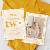 Invitation Cute Yellow Daisy 2e anniversaire Photo